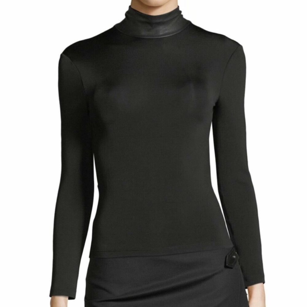 Helmut Lang Bondage Leather Turtleneck